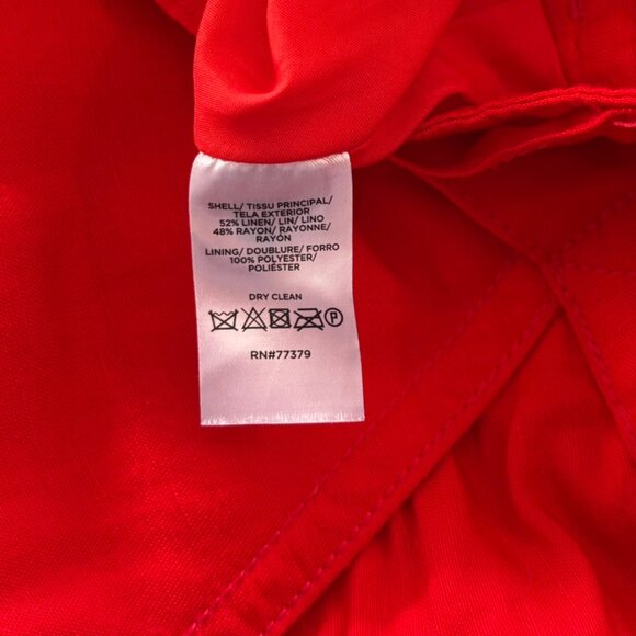 Ann Taylor Bright Red Linen Blend A-Line Maxi Skirt - Size 6 - Picture 5 of 5